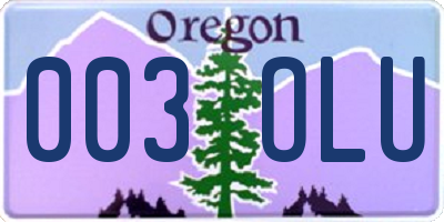 OR license plate 003OLU