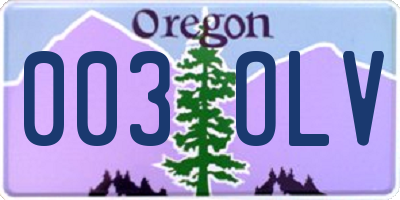 OR license plate 003OLV