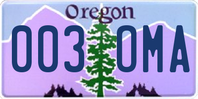OR license plate 003OMA