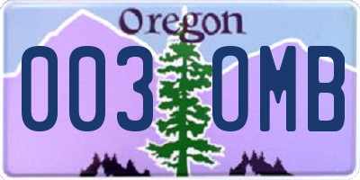OR license plate 003OMB