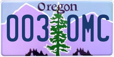 OR license plate 003OMC