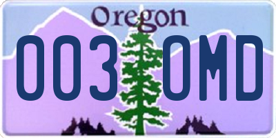 OR license plate 003OMD