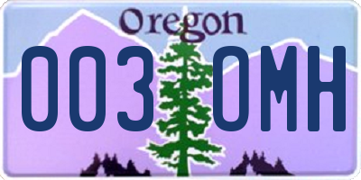 OR license plate 003OMH
