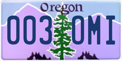 OR license plate 003OMI