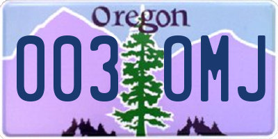 OR license plate 003OMJ
