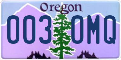 OR license plate 003OMQ