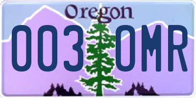 OR license plate 003OMR