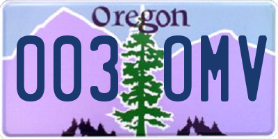 OR license plate 003OMV