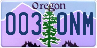 OR license plate 003ONM