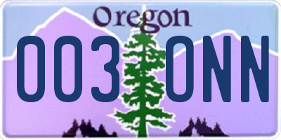 OR license plate 003ONN