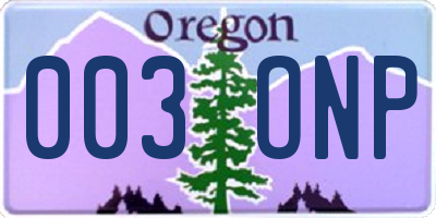 OR license plate 003ONP