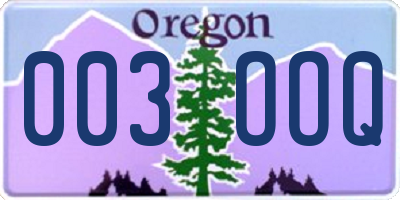 OR license plate 003OOQ