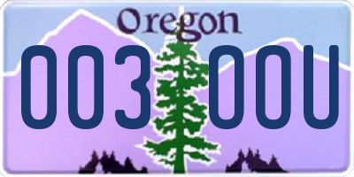 OR license plate 003OOU