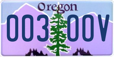 OR license plate 003OOV