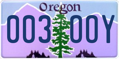 OR license plate 003OOY