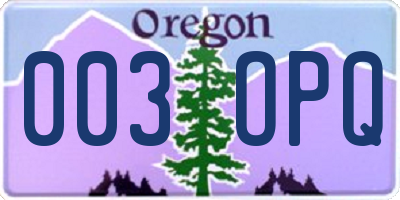 OR license plate 003OPQ