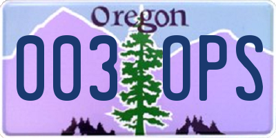 OR license plate 003OPS
