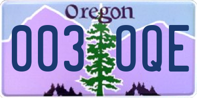 OR license plate 003OQE