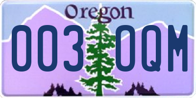 OR license plate 003OQM