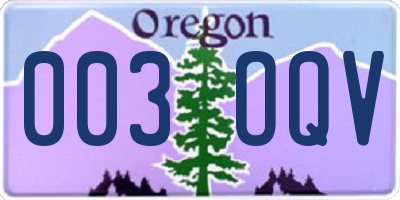 OR license plate 003OQV