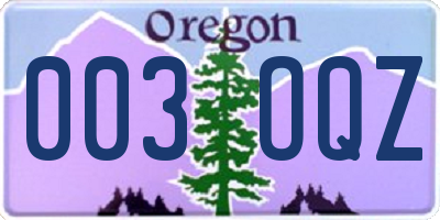 OR license plate 003OQZ