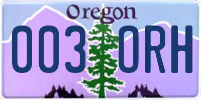 OR license plate 003ORH