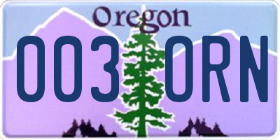 OR license plate 003ORN