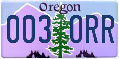 OR license plate 003ORR