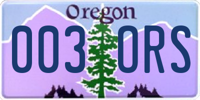 OR license plate 003ORS