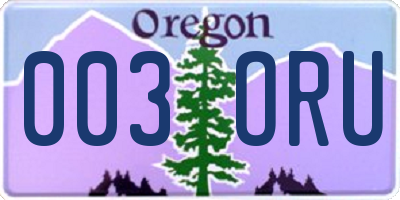 OR license plate 003ORU