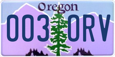 OR license plate 003ORV