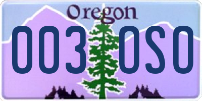 OR license plate 003OSO