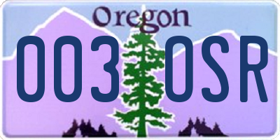 OR license plate 003OSR