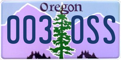 OR license plate 003OSS