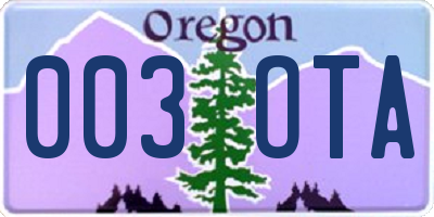 OR license plate 003OTA