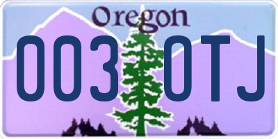 OR license plate 003OTJ