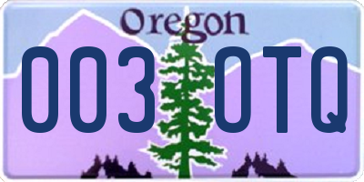 OR license plate 003OTQ