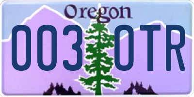 OR license plate 003OTR