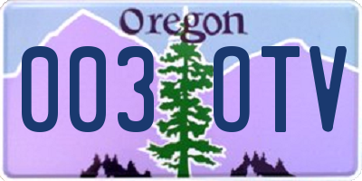 OR license plate 003OTV