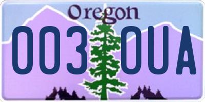 OR license plate 003OUA