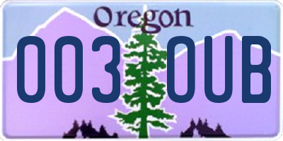 OR license plate 003OUB