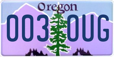 OR license plate 003OUG