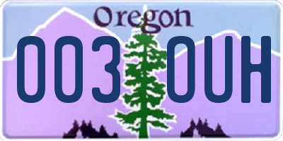 OR license plate 003OUH