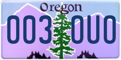 OR license plate 003OUO