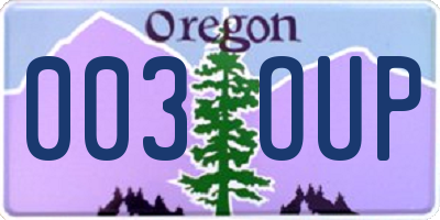 OR license plate 003OUP