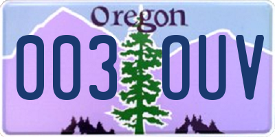 OR license plate 003OUV