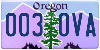 OR license plate 003OVA