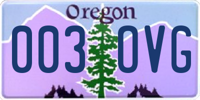 OR license plate 003OVG