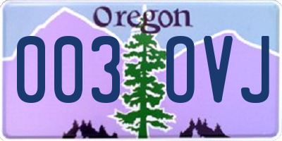 OR license plate 003OVJ