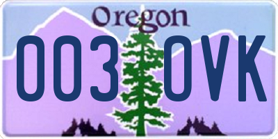 OR license plate 003OVK